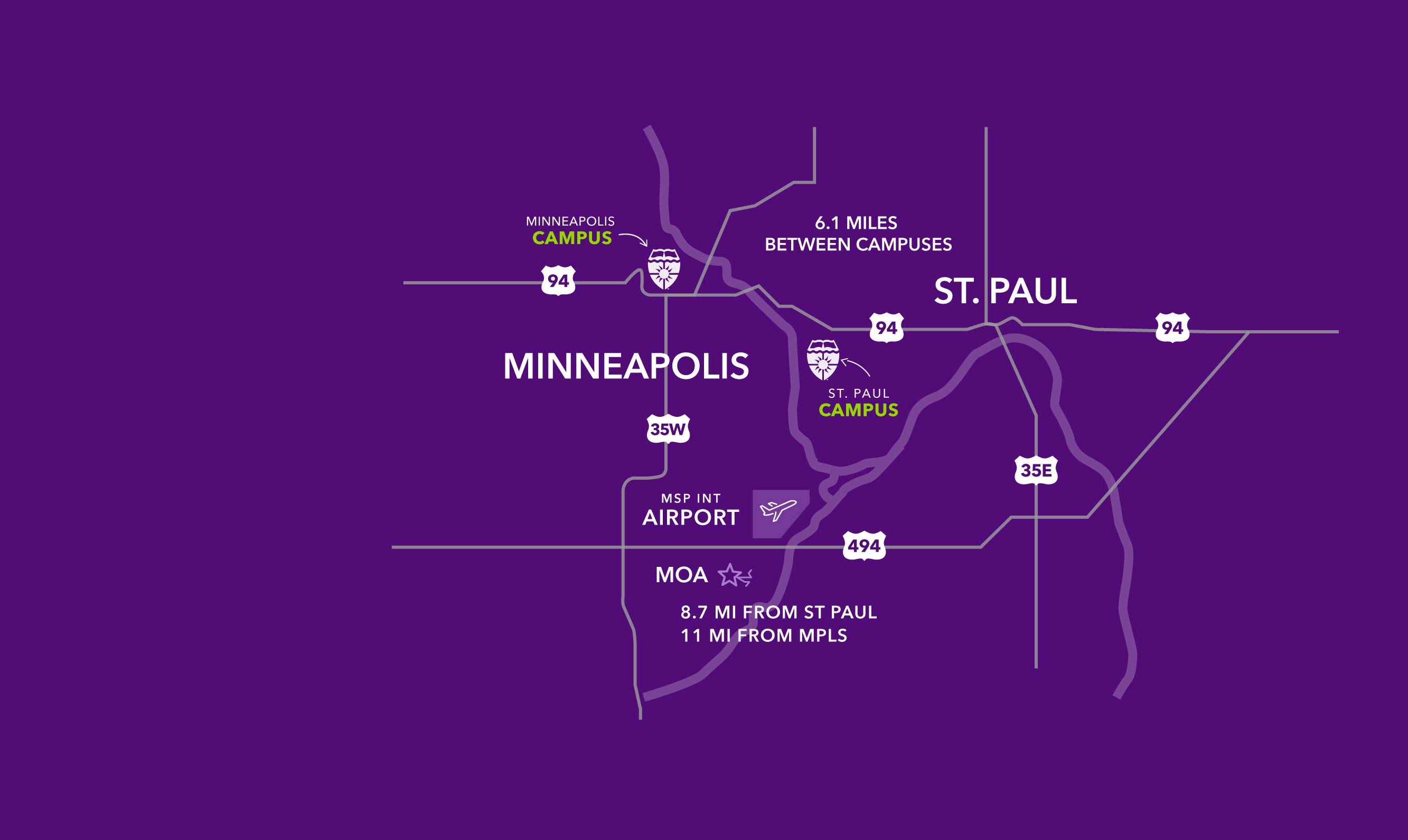 St. Paul and Minneapolis Map