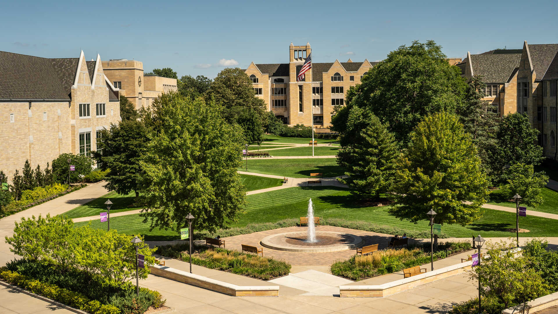 Aerial view of the lower quad