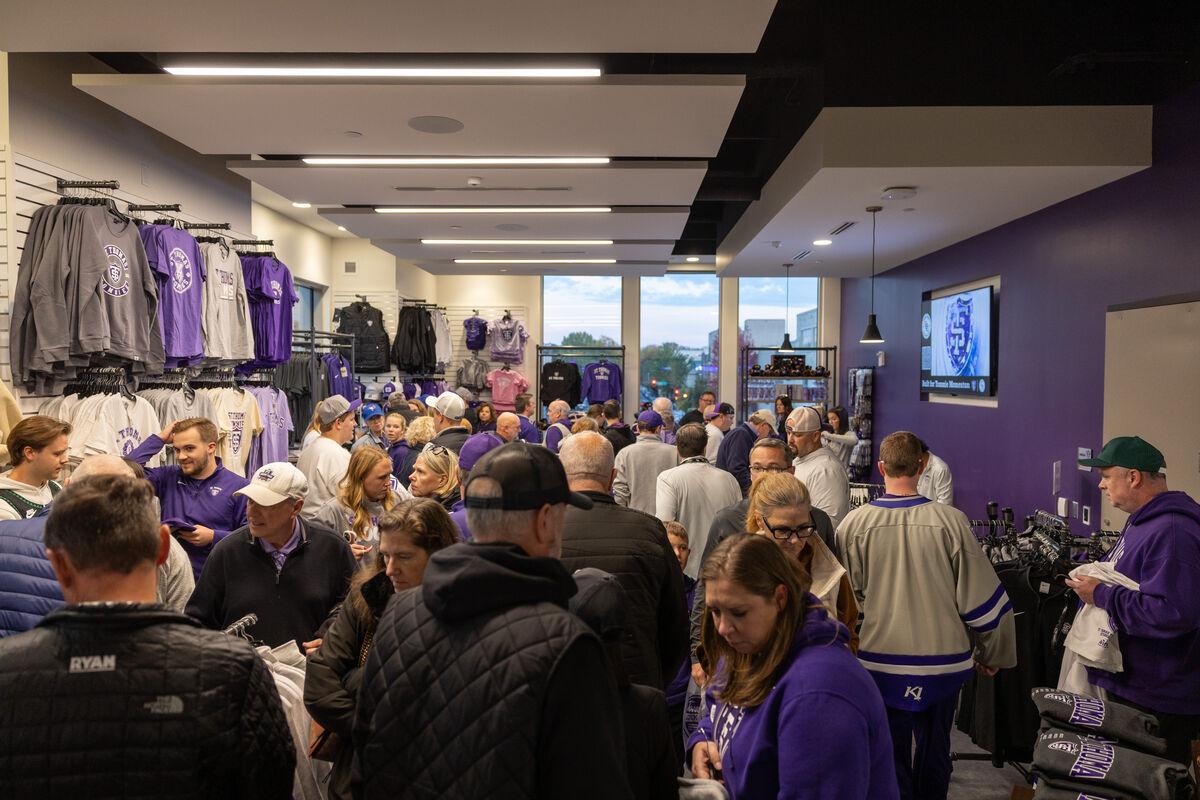 The merch store inside Anderson Arena
