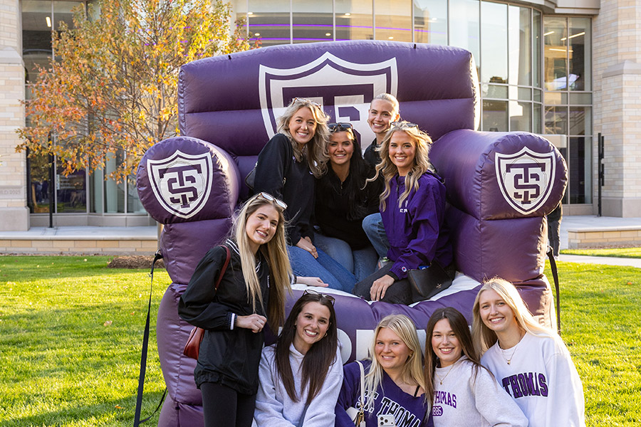 Students enjoying an event outside of Anderson Arena