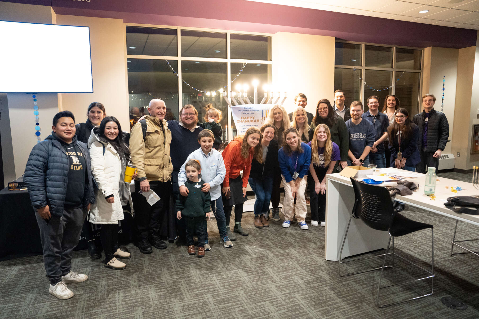 Menorah lighting in celebration of Hanukkah 