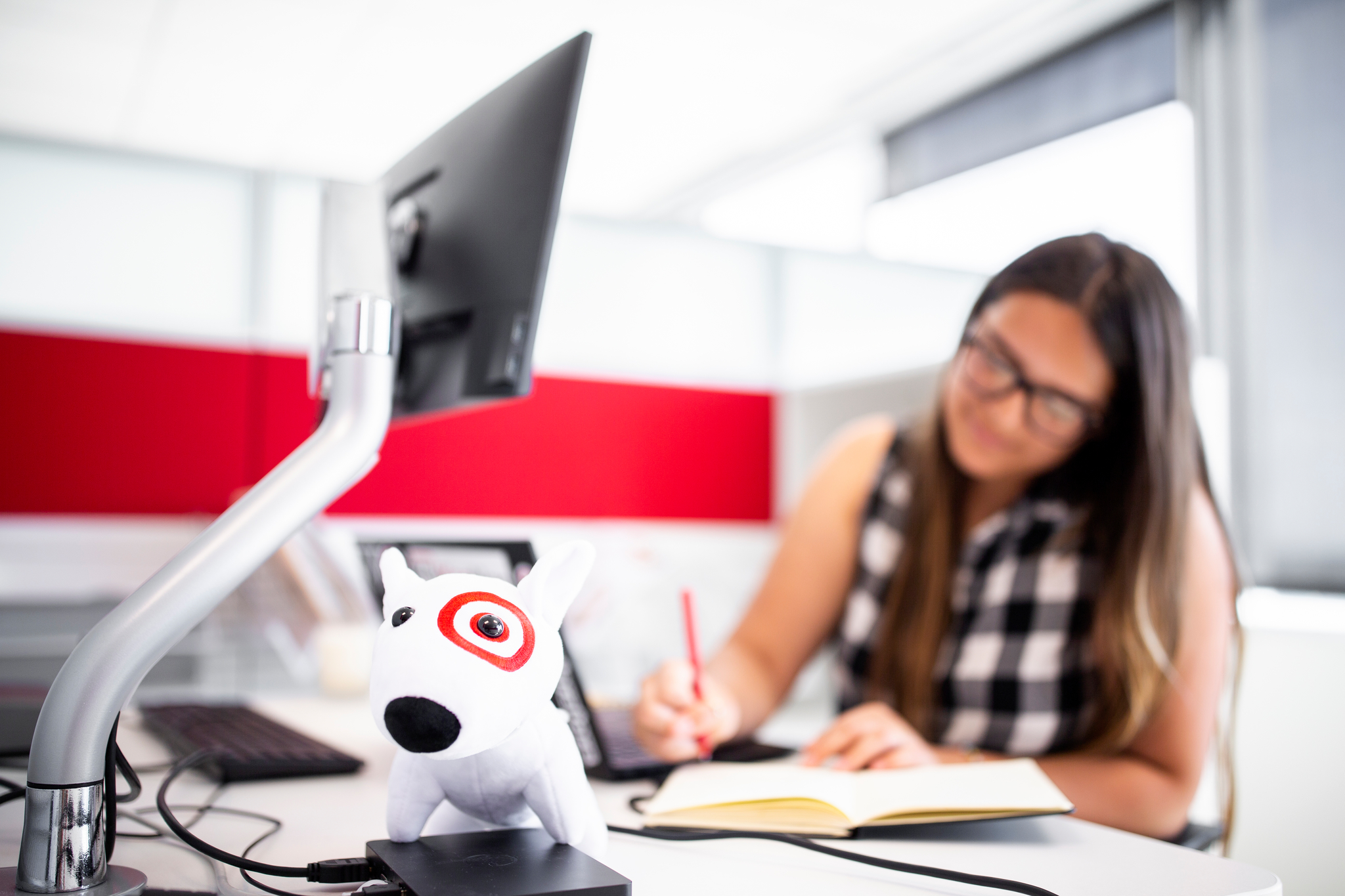 A DFC student works at Target during her internship