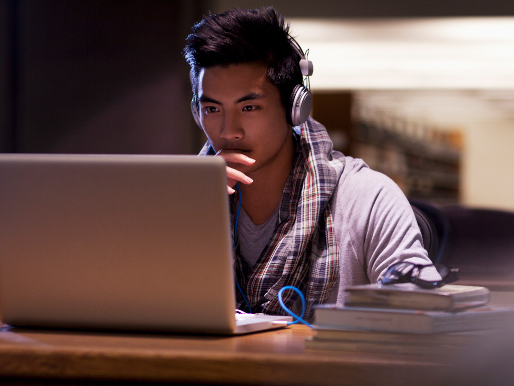 Student at computer