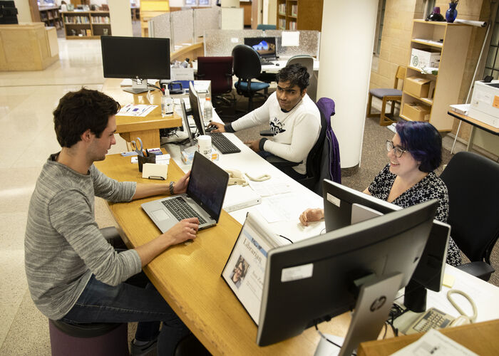 Student at the Tech Desk