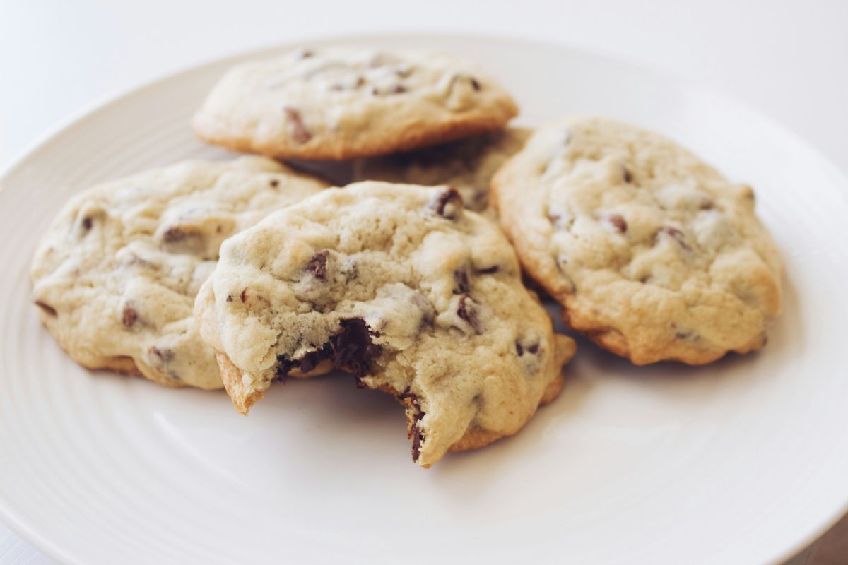 Plate of chocolate chip cookies