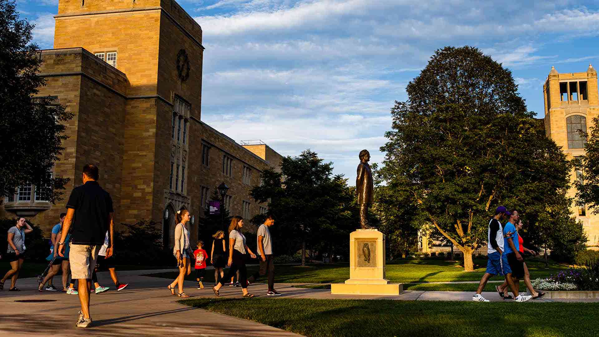 Students walking on North Campus.
