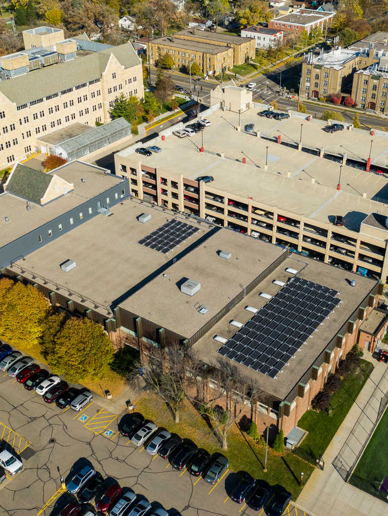 McCarthy Gym on south Campus aerial shot