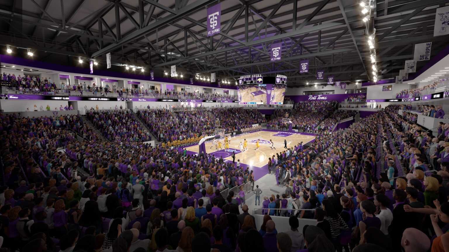 Basketball court in Anderson Arena