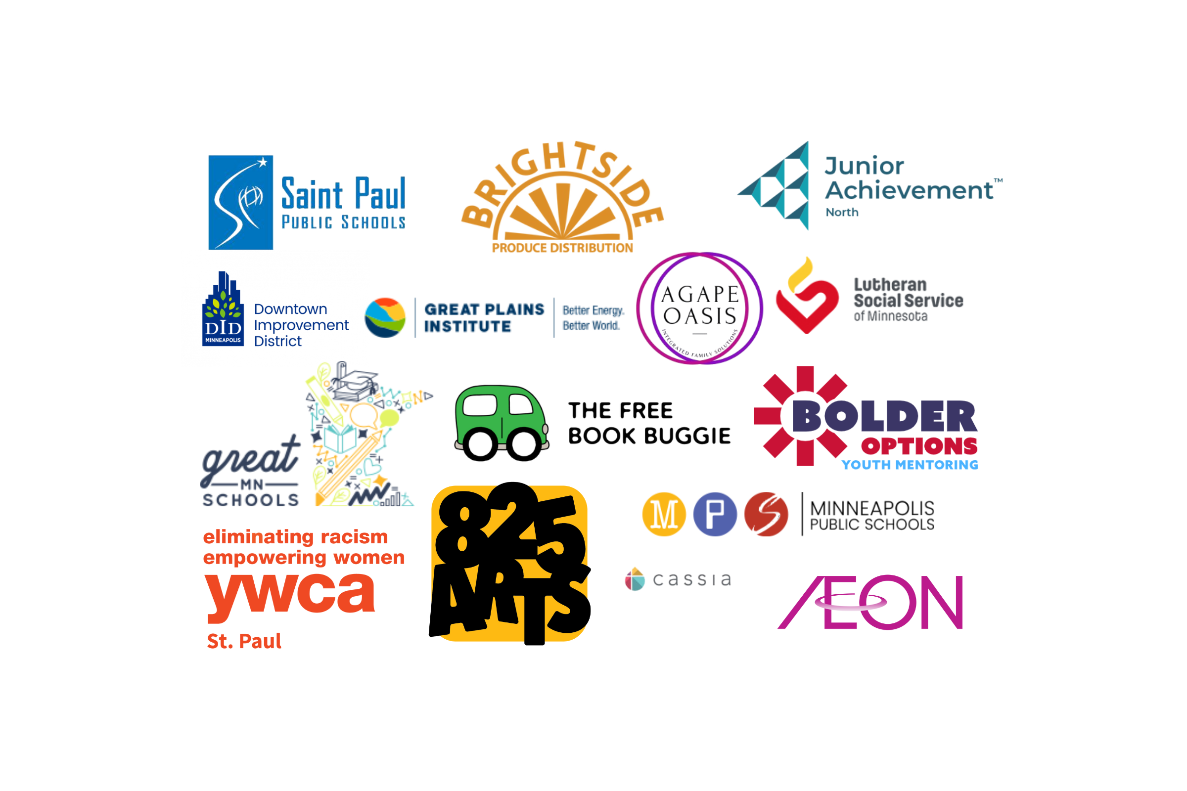 Collage of various company logos who partner or have partnered with St. Thomas for Federal Work-Study jobs