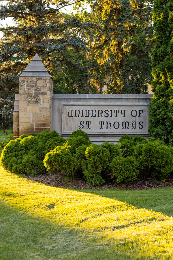 exterior sign saying University of St. Thomas