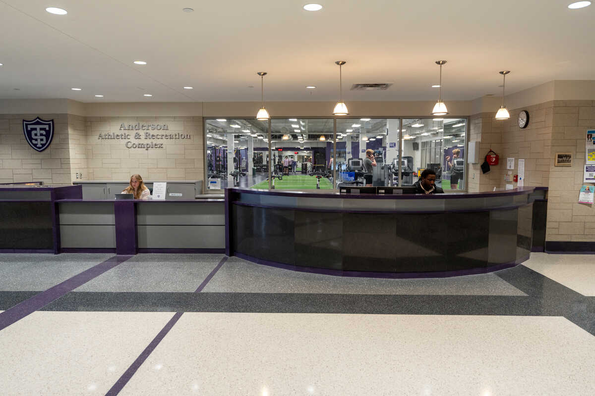 front desk and check-in area of aarc