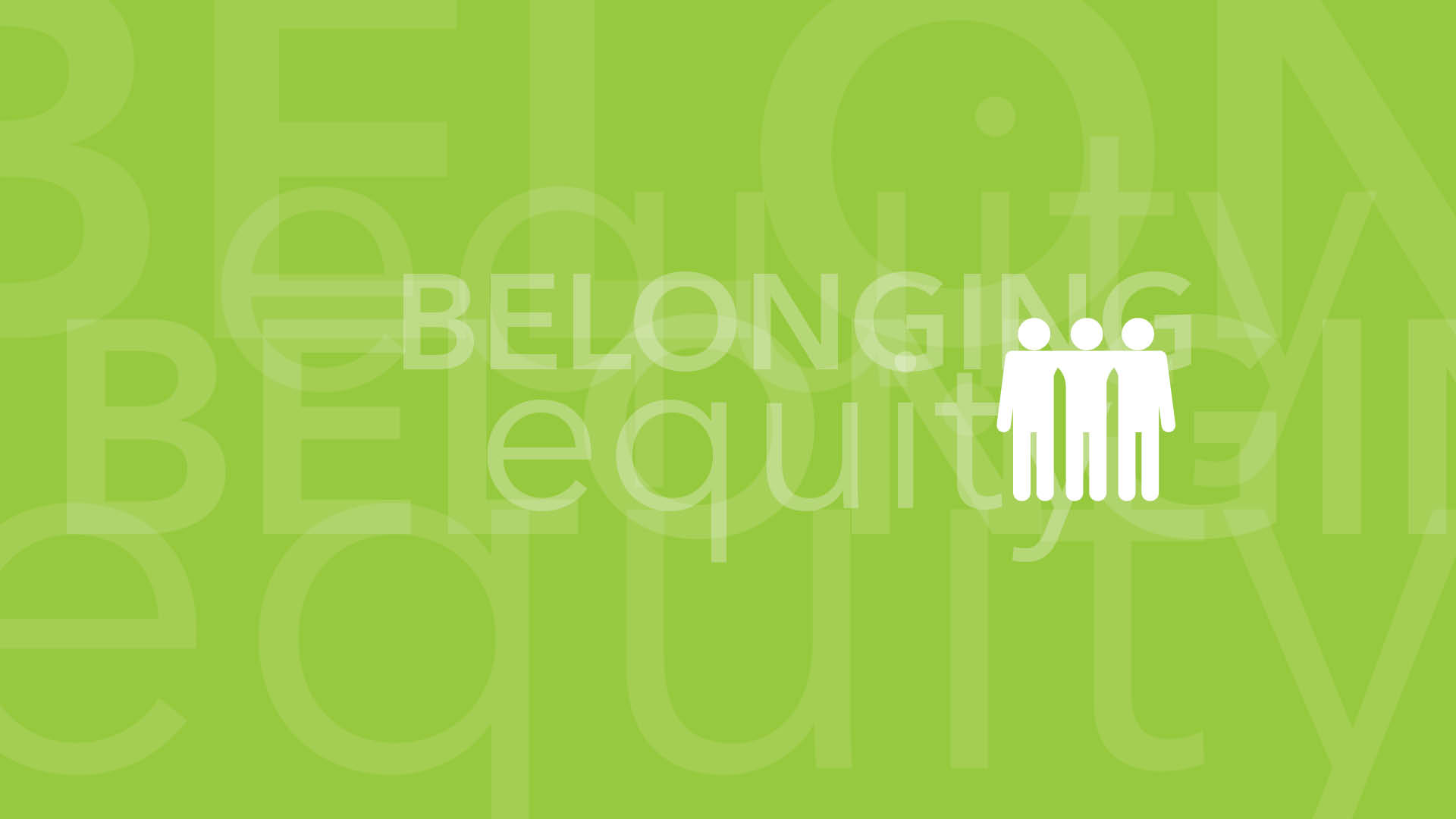 colorful banner showing an icon that represents the theme to Build Belonging and Promote Equity