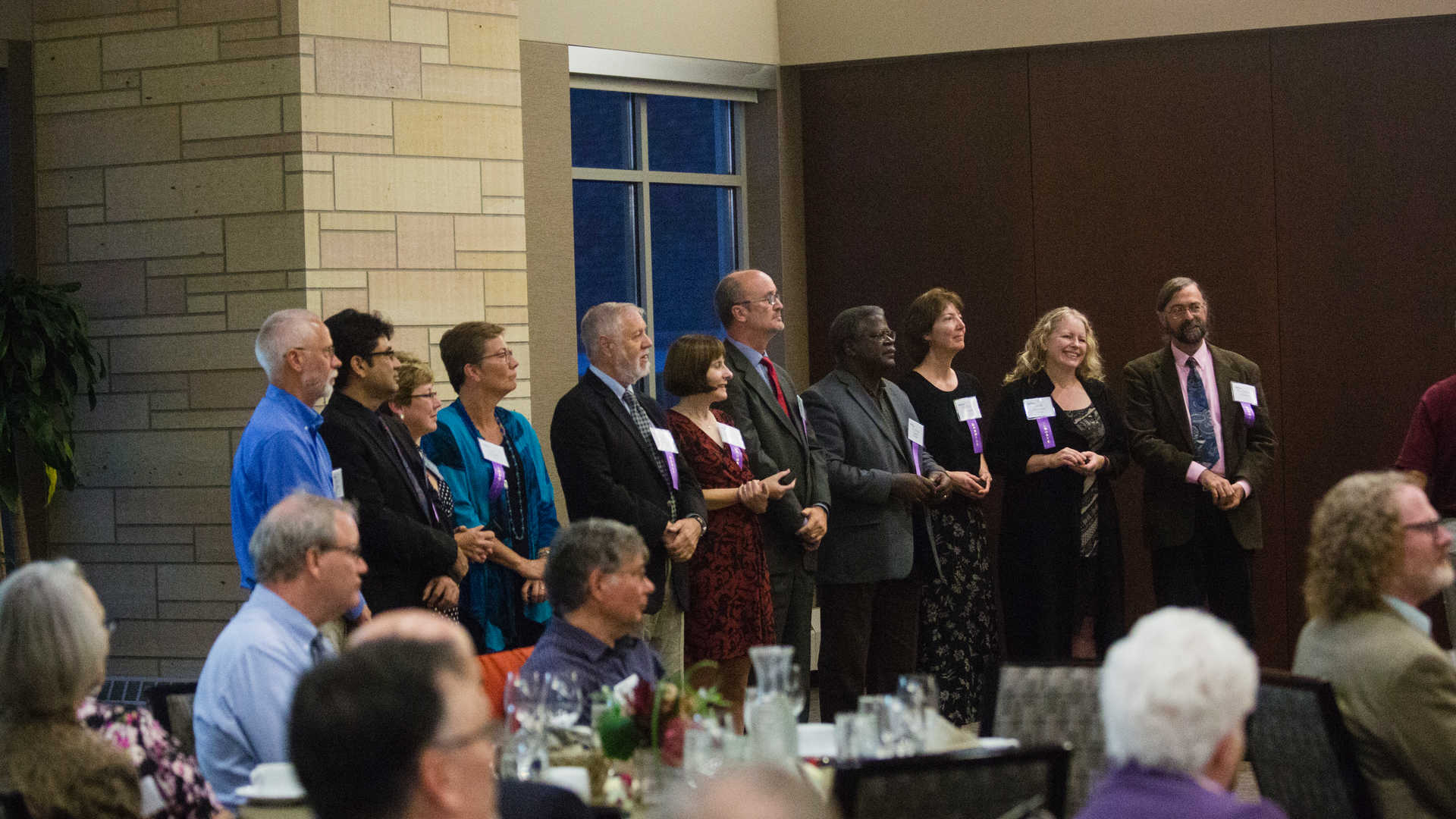 Faculty being honored during Faculty Dinner