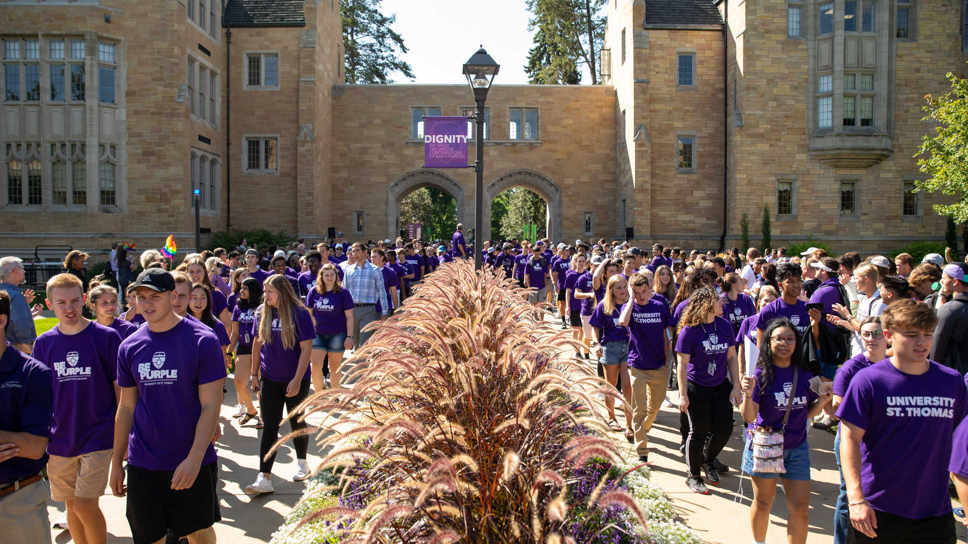 Students March through the Arches