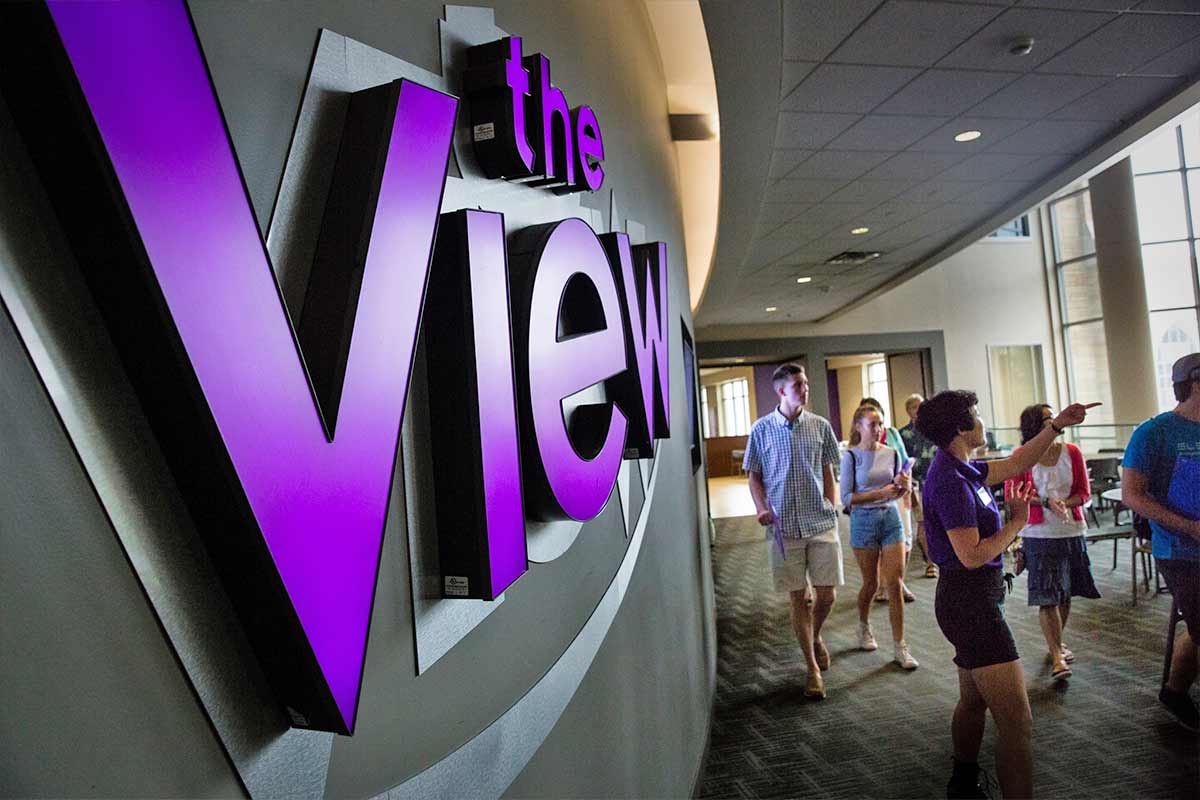 The View signage in the Anderson Student Center
