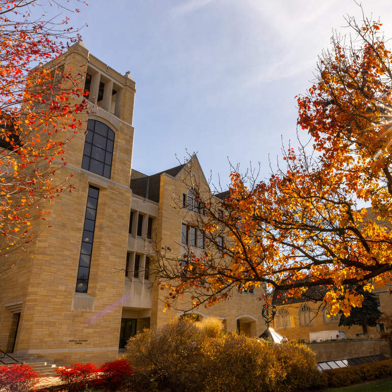 O’Shaughnessy-Frey Library in the fall