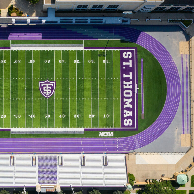 aerial view of the outdoor track