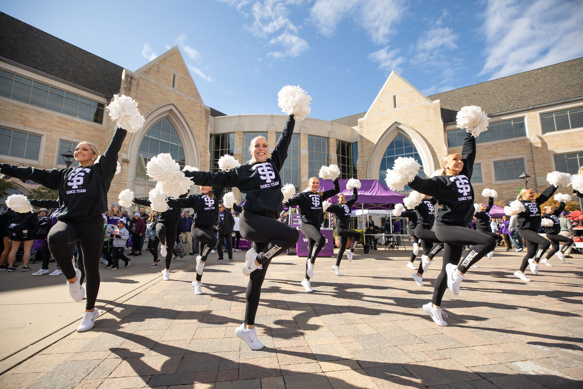 Dance team performing